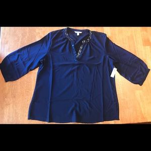 NWT Old Navy navy blue tunic top woman’s XL